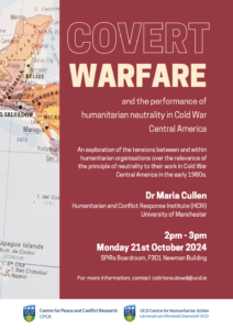 Poster of the event titled 'Covert Warfare'